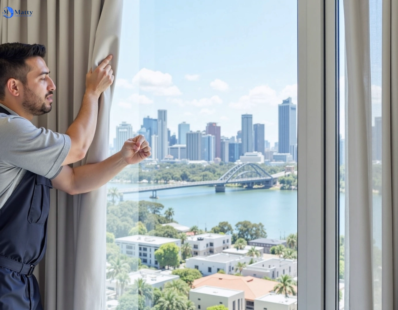Professional curtain steam cleaning service logan-central QLD by Matty Curtain Cleaning